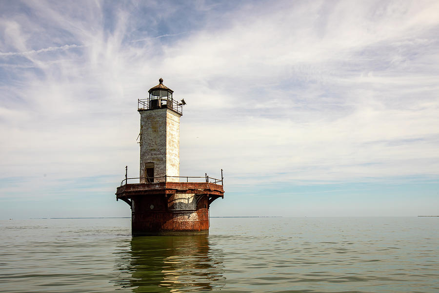 Solomons Lump Lighthouse in Chesapeake Bay Photograph by Karen Foley