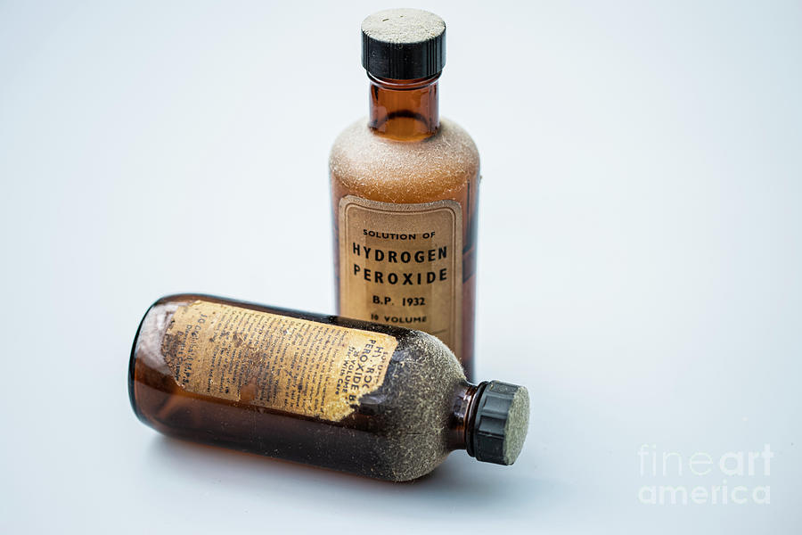 Solution Of Hydrogen Peroxide Bottles Photograph by Ian Gowland/science Photo Library