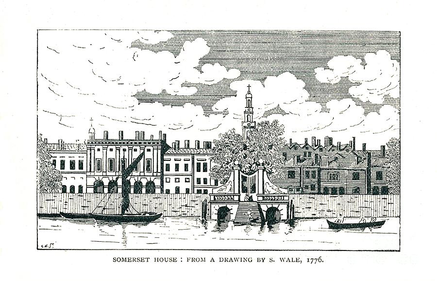 Somerset House London From A Line Drawing by Print Collector