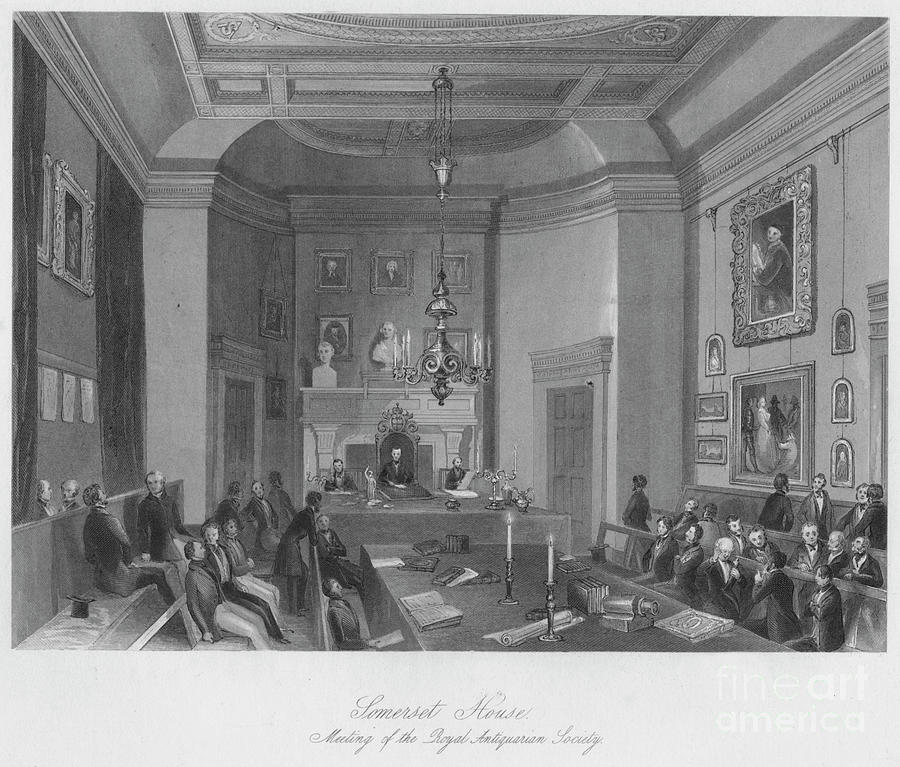 Somerset House. Meeting Of The Royal Drawing by Print Collector