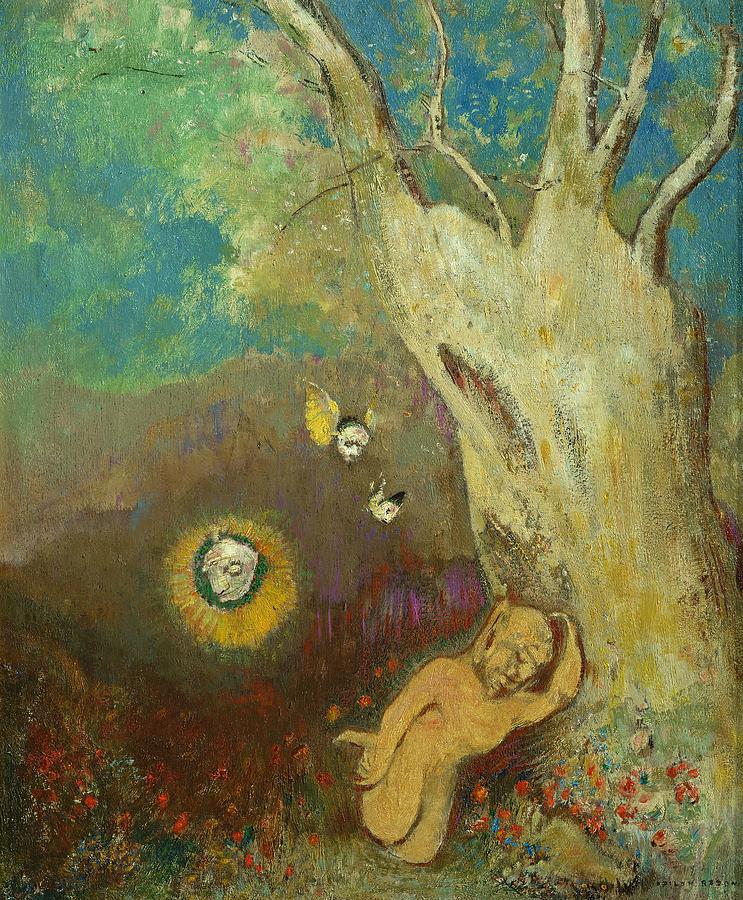 Sommeil de Caliban-Calibans sleep -Shakespeare, The Storm-, 1895-1900.. Painting by Odilon Redon -1840-1916-