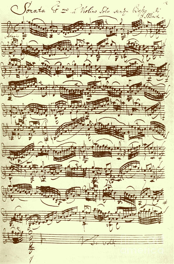 Sonata In G Minor For Solo Violin By Johann Sebastian Bach Painting by European School