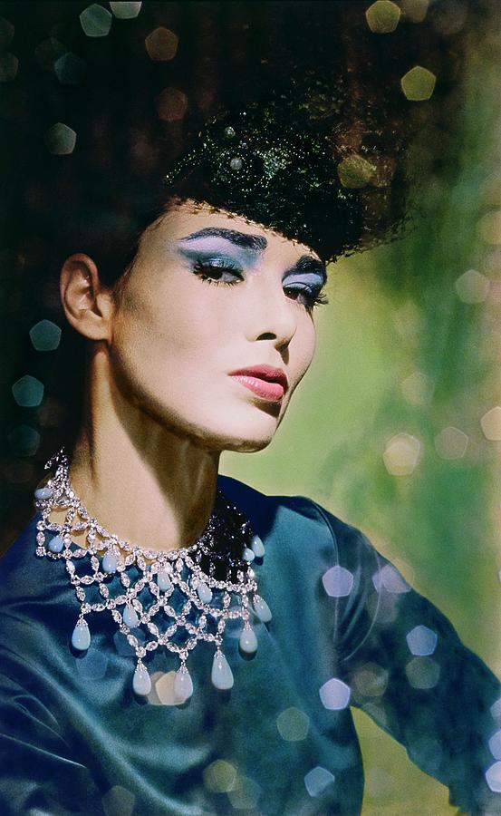 Sondra Peterson In A Scaasi Necklace Photograph by Horst P. Horst