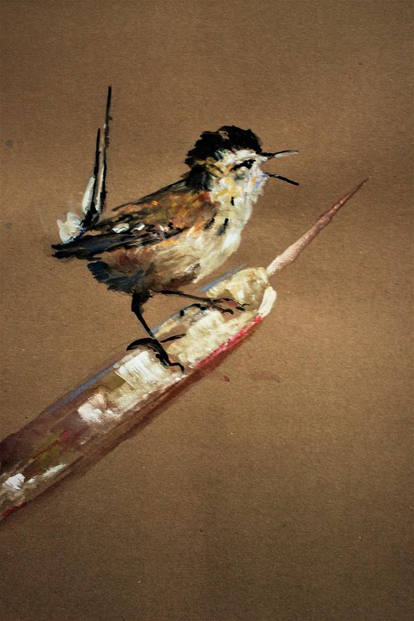Song bird Painting by Khalid Saeed