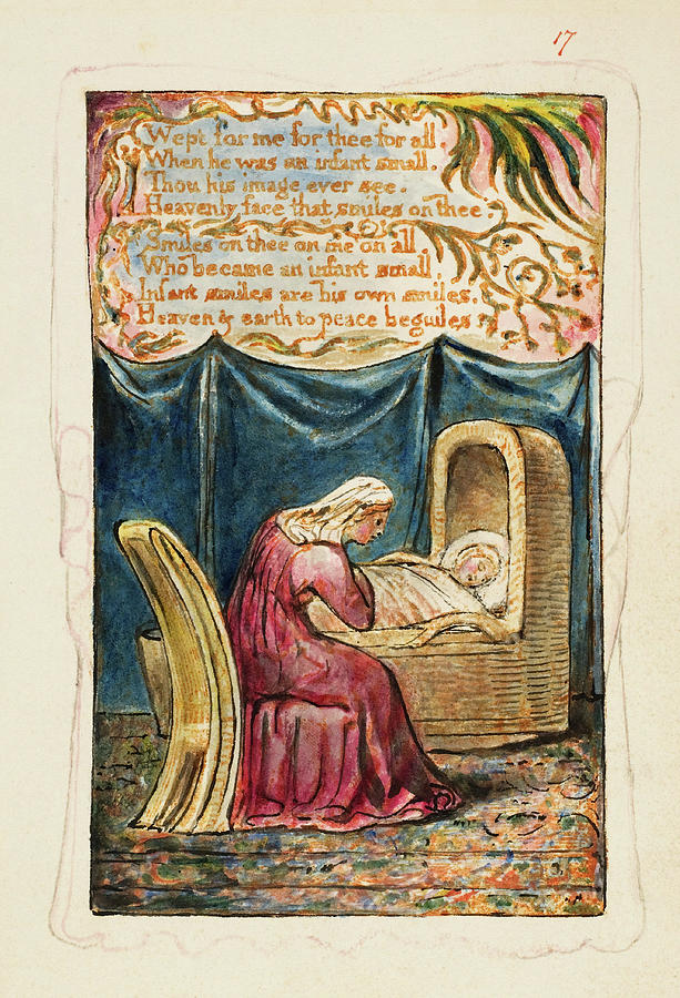 Songs of Innocence and of Experience Cradle Song -second plate- Wept for me for thee for all. Painting by William Blake