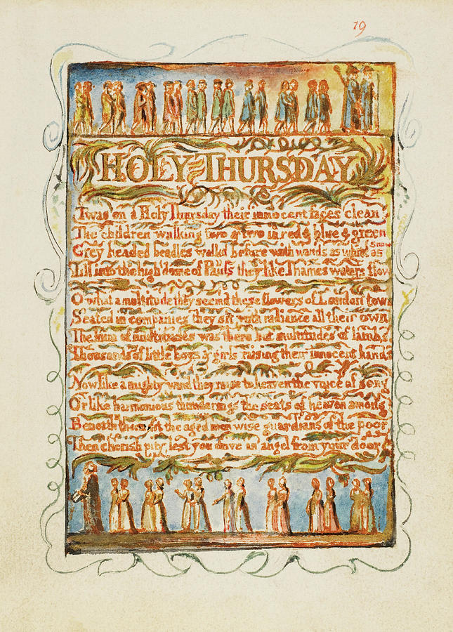 William Blake Painting - Songs of Innocence and of Experience Holy Thursday. by William Blake