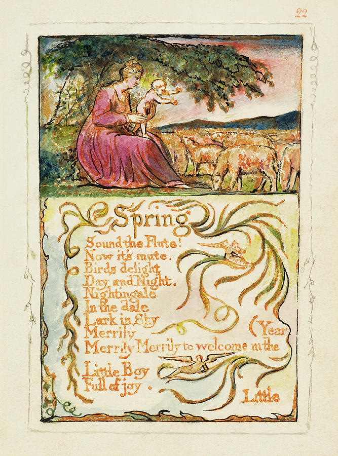 Songs of Innocence and of Experience Spring. Painting by William Blake