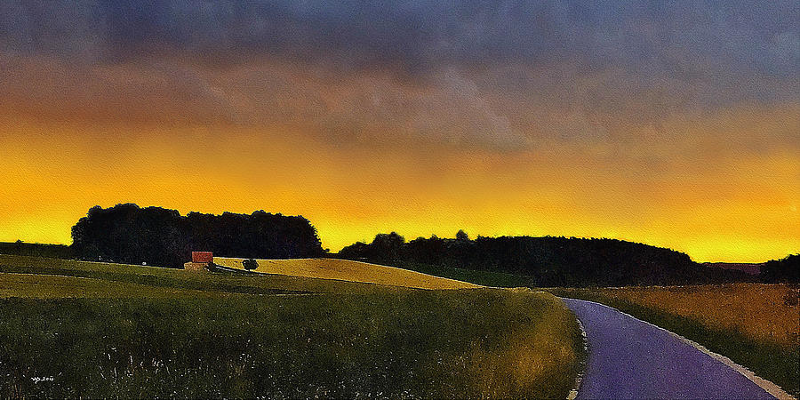 Sonnenuntergang vor dem Sturm Digital Art by Wolfgang Schweizer