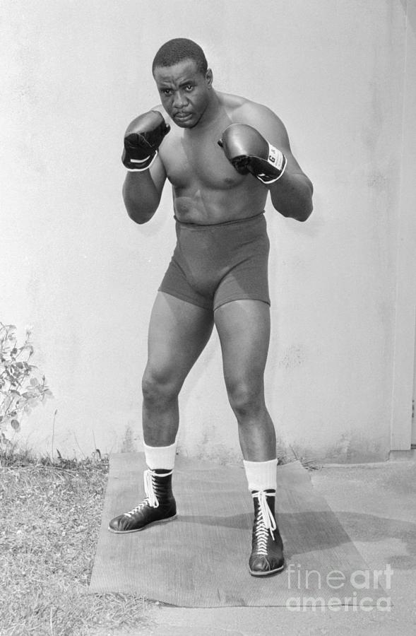 Sports Photograph - Sonny Liston Posing In Boxing Position by Bettmann