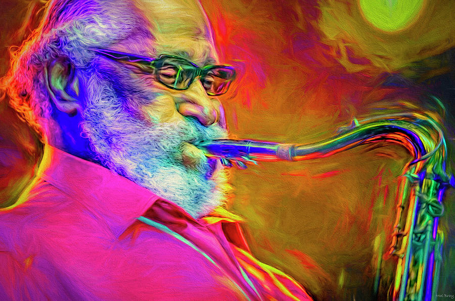 Sonny Rollins Jazz Great Mixed Media by Mal Bray