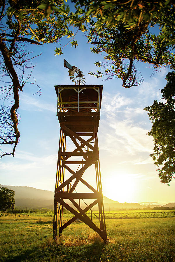 Sonoma Valley Windmill Tower Photograph by Aileen Savage