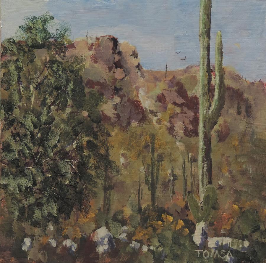Sonoran Desert View Painting by Bill Tomsa