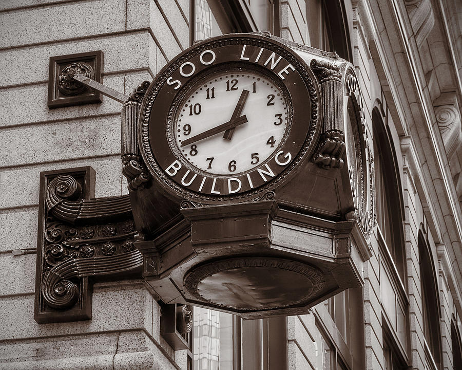 Soo Line Building Clock Photograph by Jim Hughes