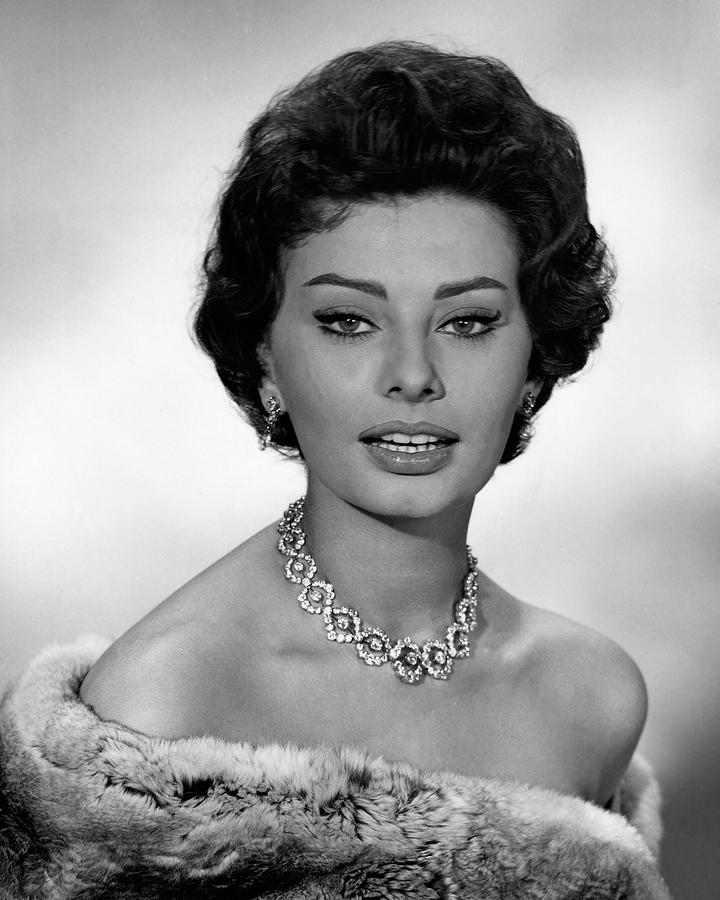 Sophia Loren Photograph - Sophia Loren Elegant Headshot by Globe Photos