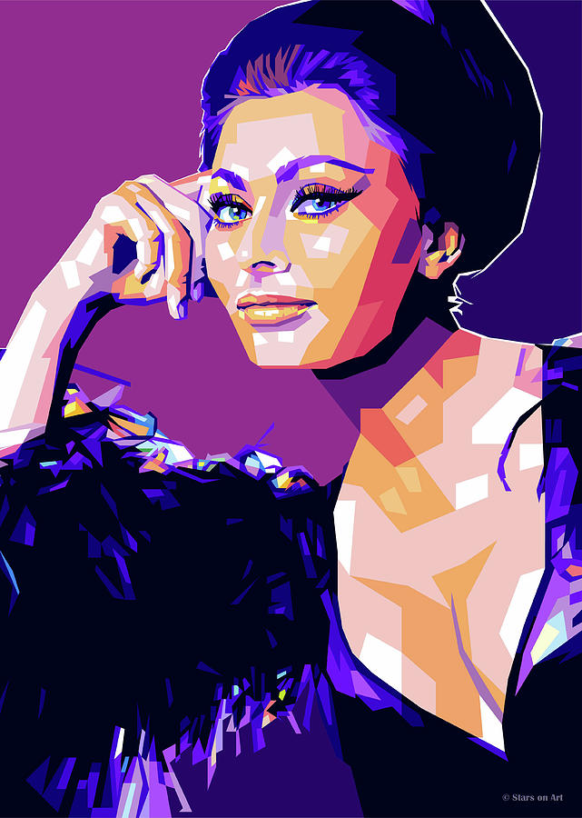 Hollywood Digital Art - Sophia Loren Pop Art -b1 by Movie World Posters