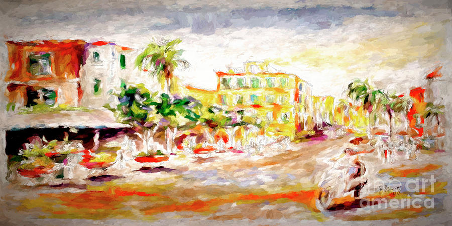 Sorrento Italy Impression Mixed Media by Ginette Callaway