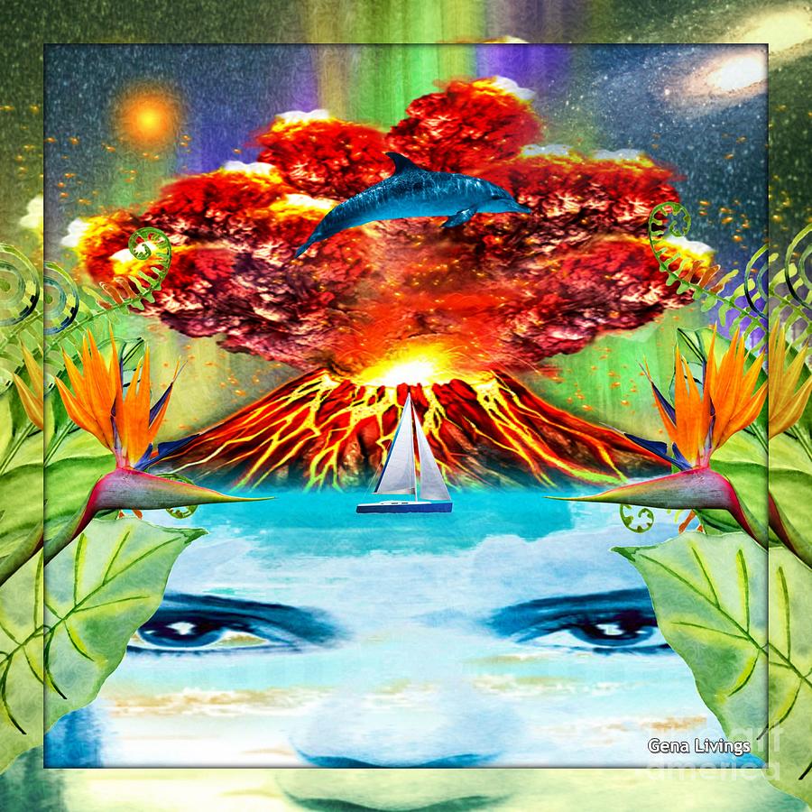 Soul Eruption Mirrored Digital Art by Gena Livings