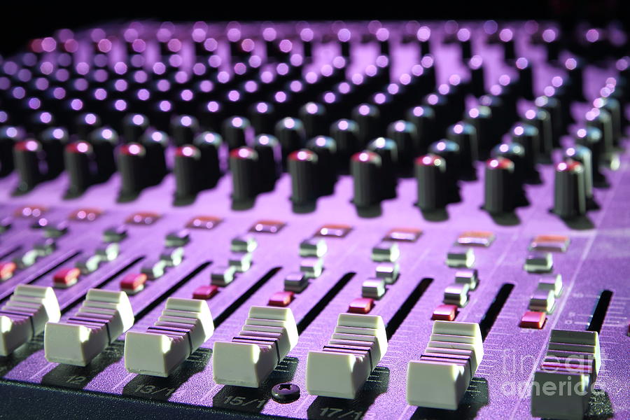 Sound mixer faders in concert Photograph by Gregory DUBUS Fine Art