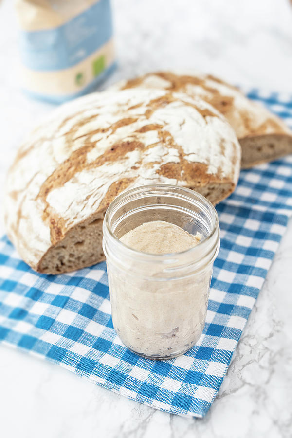 Sourdough With Emmer Flour And A Bag Of Flour Photograph by Jan Wischnewski
