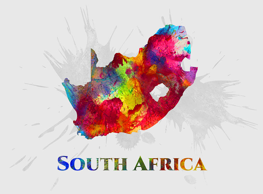 South Africa Map Artist Singh Mixed Media By Artguru Official Maps Fine Art America 0754