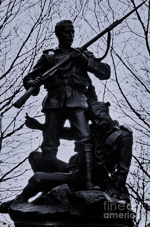 South African War Memorial in Black and White Photograph by Pics By Tony