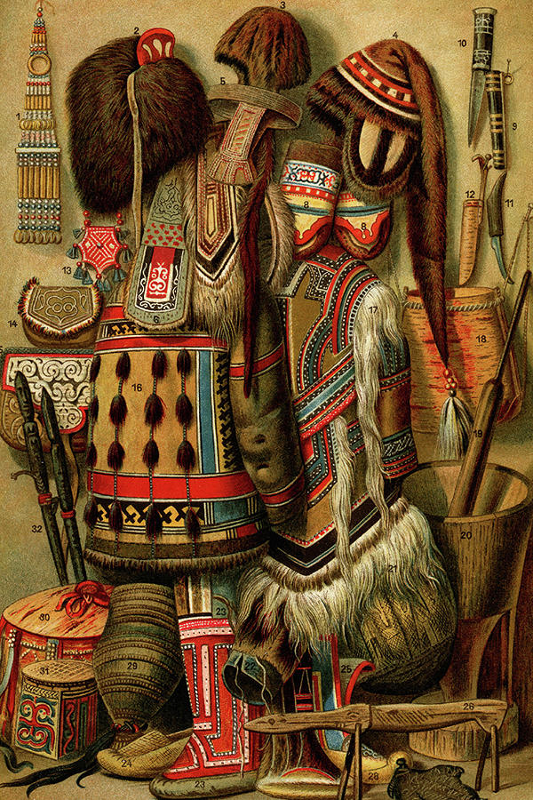 South American Indian Ornaments Painting by F.W.  Kuhnert