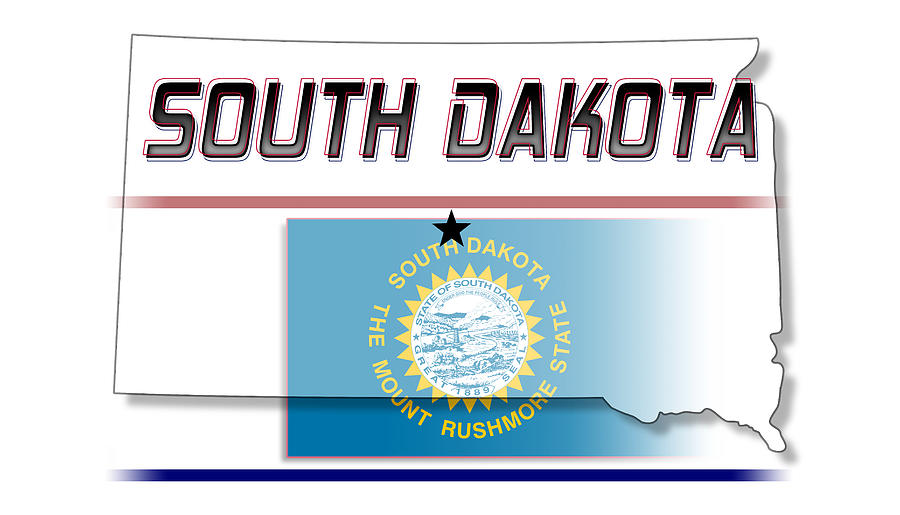 South Dakota State Horizontal Print Digital Art by Rick Bartrand