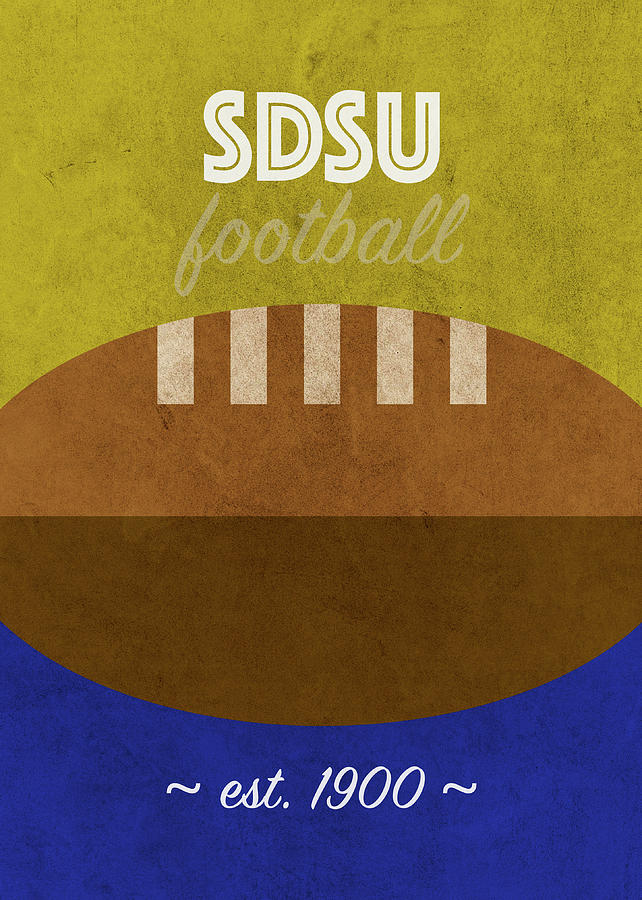 South Dakota State SDSU Football College Sports Retro Vintage Poster
