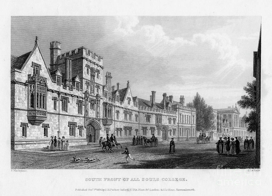 South Front Of All Souls College Drawing by Print Collector