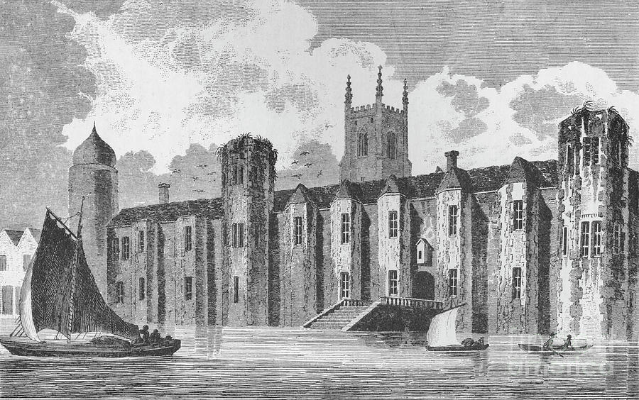 South Front Of Baynards Castle, London Drawing by Print Collector