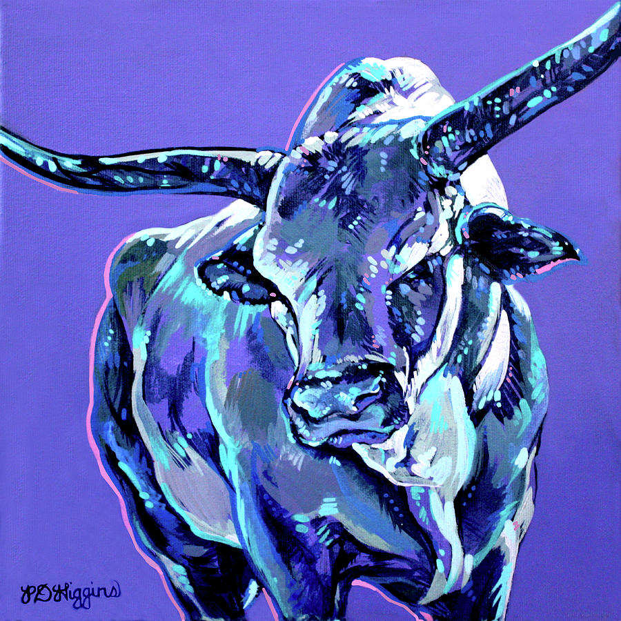 Bull Painting - South Point Bull by Derrick Higgins