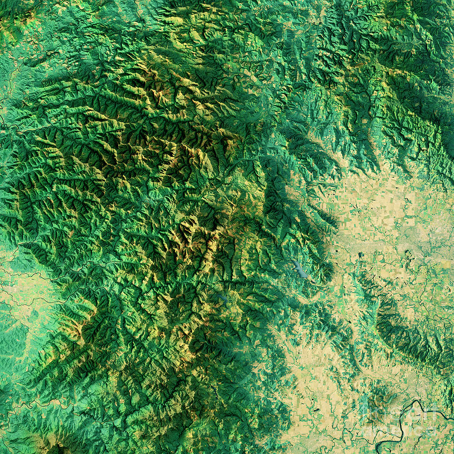 Mountain Color In Map South Saddle Mountain 3D Render Topographic Map Color Digital Art By Frank  Ramspott | Pixels