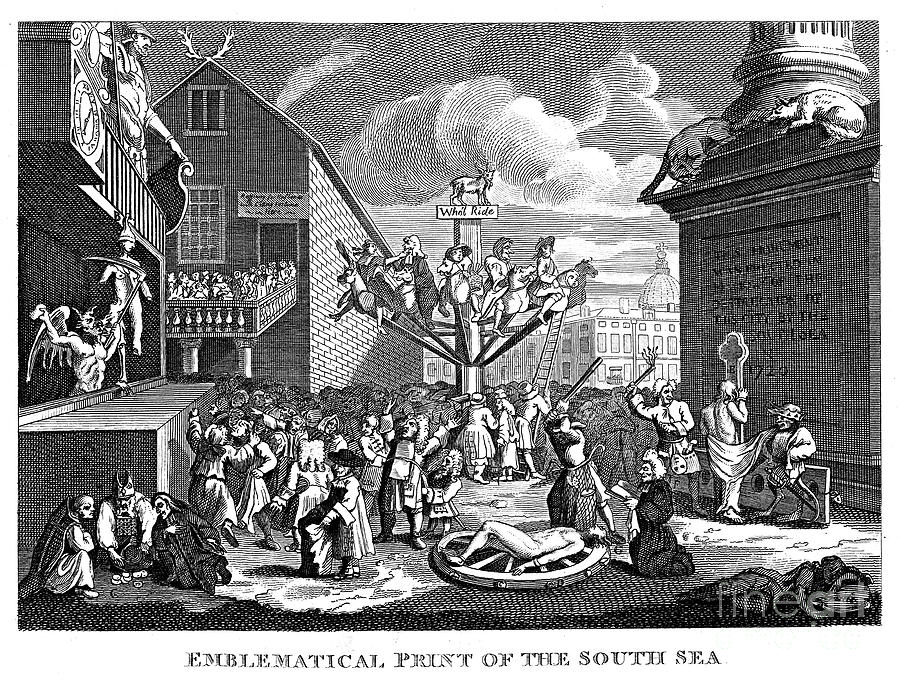 South Sea Bubble, 1721. Artist William Drawing by Print Collector