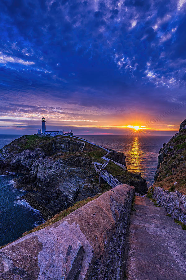 South Stack Lighthouse Sunset Photograph by Mike Mcmahon