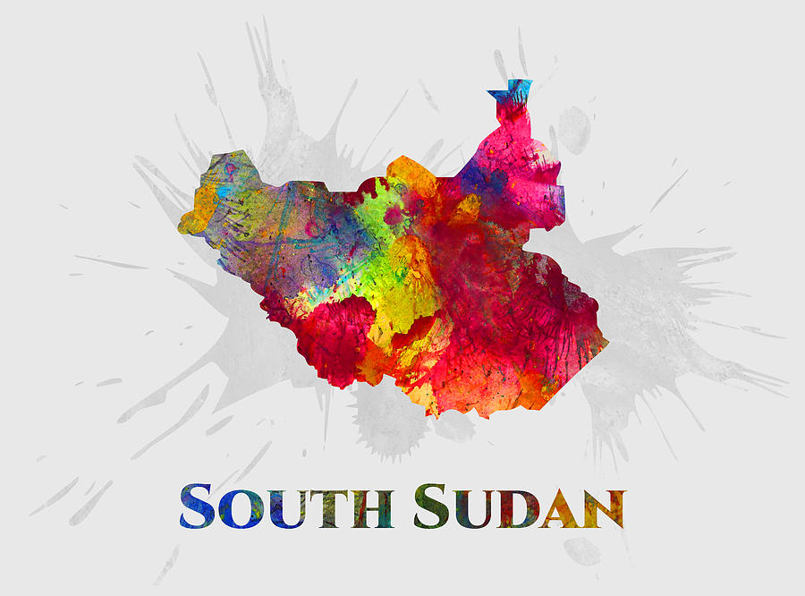 South Sudan Map Artist Singh Mixed Media By Artguru Official Maps 5679