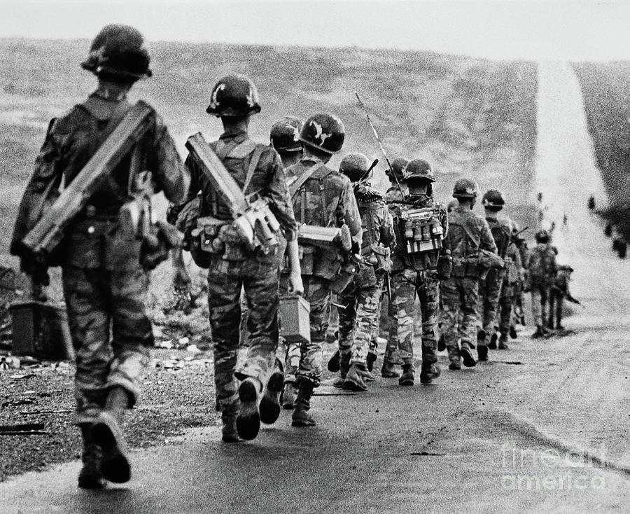 South Vietnamese Troops March Photograph by Bettmann