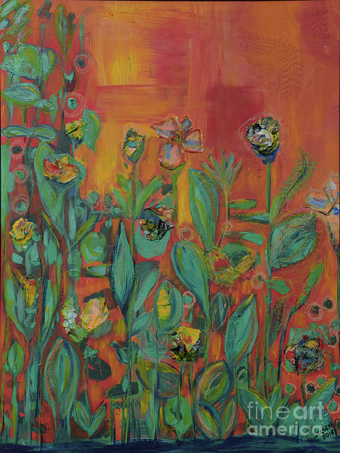 South West Flower Garden Painting by Susan Cliett