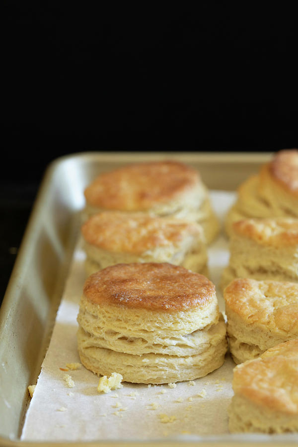 Southern Biscuits On A Baking Tray Photograph by Eising Studio