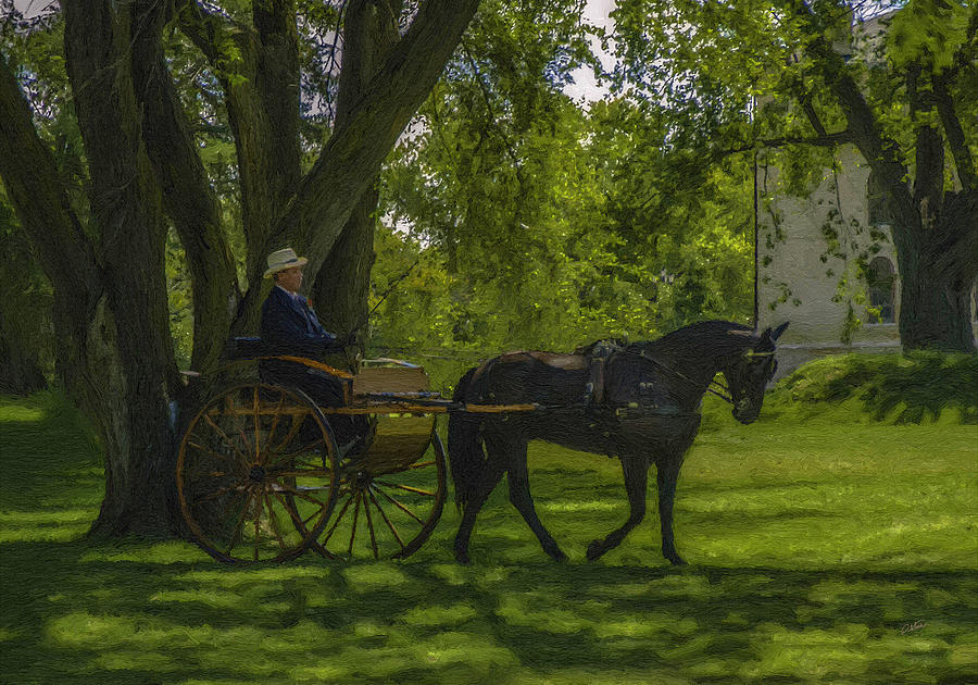Southern Gentleman Enjoying a Carriage Ride -  DWP3265039 Painting by Dean Wittle