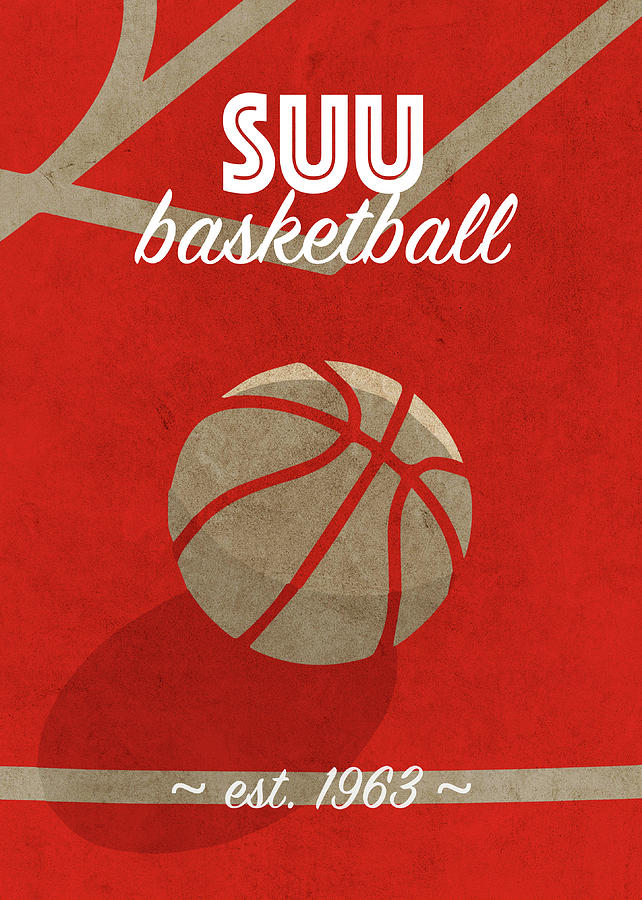 Basketball Mixed Media - Southern Utah College Basketball Retro Vintage University Poster Series by Design Turnpike