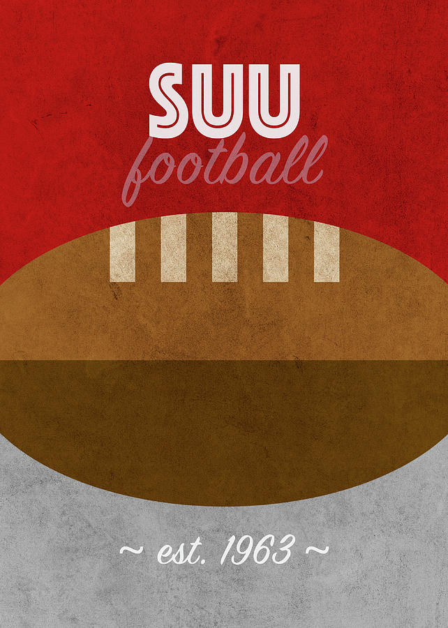 Football Mixed Media - Southern Utah Football College Sports Retro Vintage Poster by Design Turnpike