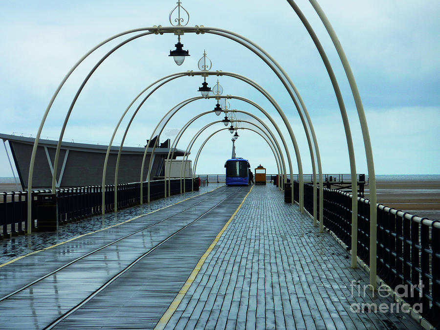 Southport pier with tram Photograph by Pics By Tony