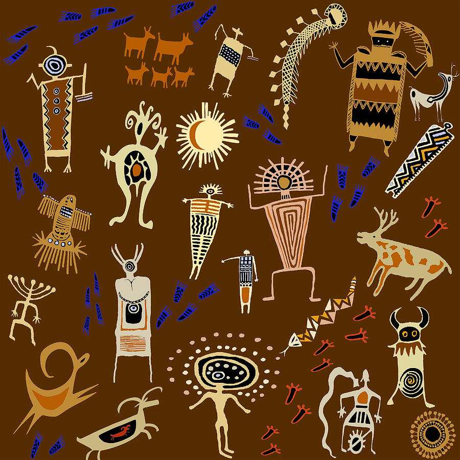 Southwest Shaman Spirits Digital Art by Vagabond Folk Art - Virginia Vivier