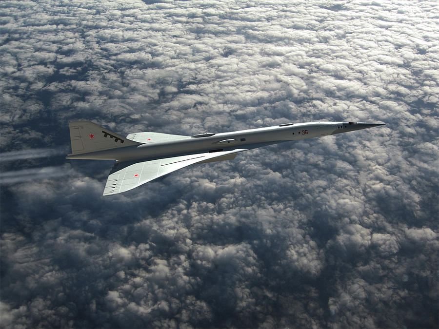 Soviet Air Force Tu-144M Supersonic Transport Digital Art by Erik Simonsen