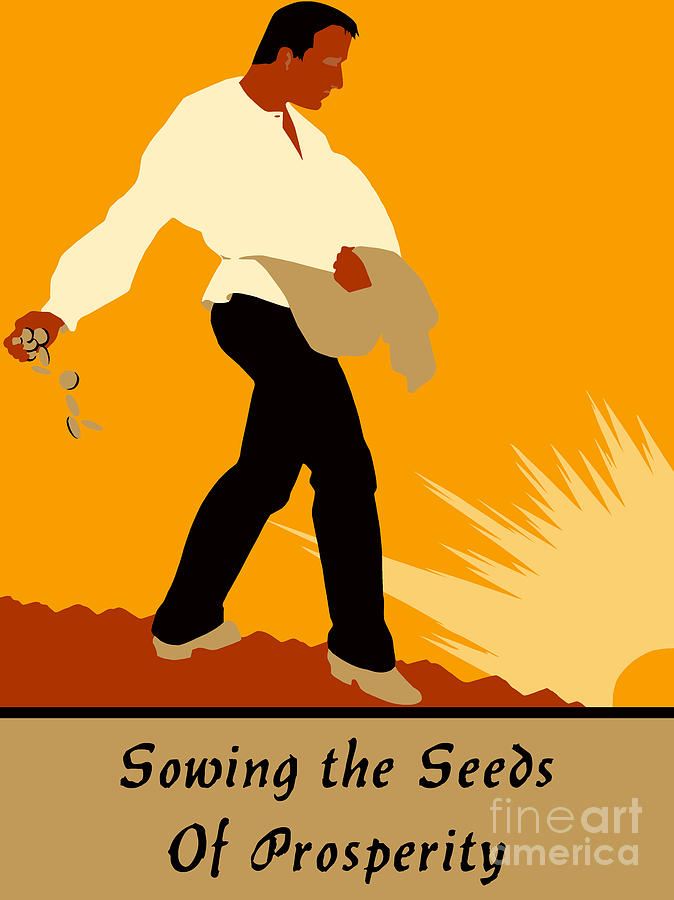 Sowing the Seeds of Prosperity Drawing by Heidi De Leeuw