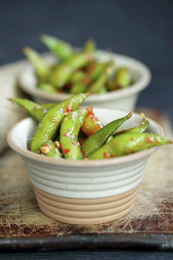 Soya Beans In A Spicy Chilli Sauce Photograph by Emel Ernalbant - Fine ...