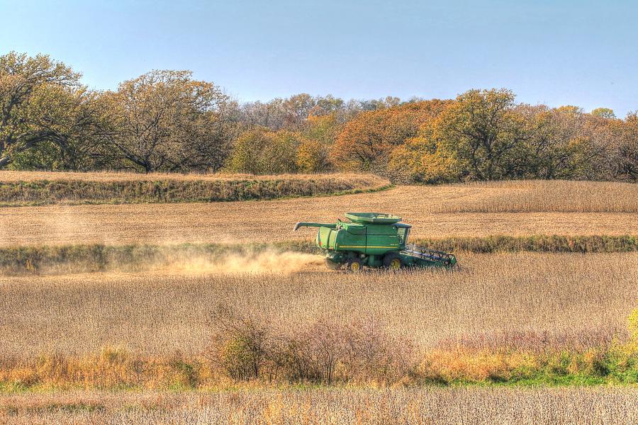 Soybean Harvest Page County Iowa Photograph by J Laughlin