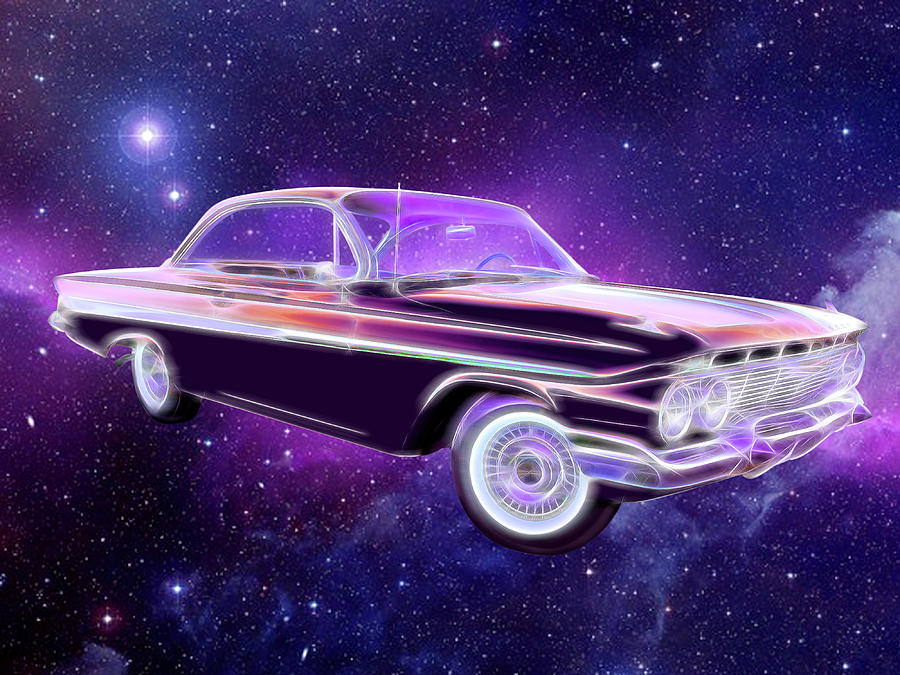 Space Age Chevy. Digital Art by Rick Wicker