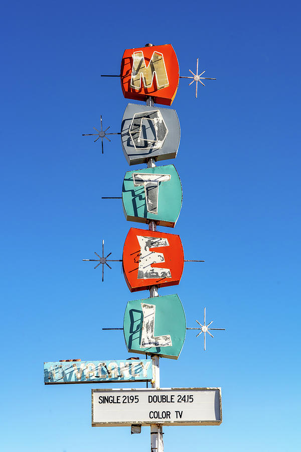 Space-age Neon Motel Sign Photograph by Daniel Woodrum