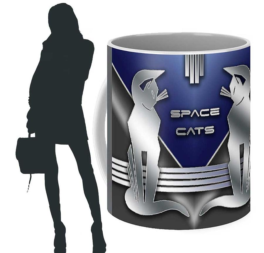 Space Cats Mug by Chuck Staley Space Cats Mug by Chuck Staley